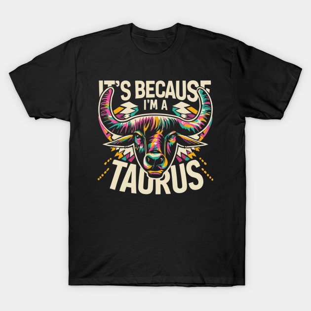 Taurus Vintage Horizon: Retro Zodiac Playtime T-Shirt by maximfox